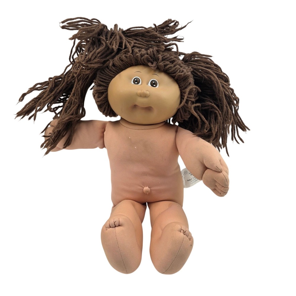 Vintage‎ 1985 Cabbage Patch Kids Coleco Doll Brown Yarn Hair Brown Eyes 16" G1